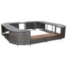 Square Spa Surround Grey 268 x 268 x 55 cm Poly Rattan Colour grey Quantity in Package 1 