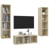 3 Piece Sonoma Oak TV Cabinet Set - Stylish & Practical