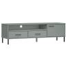 OSLO Grey Solid Wood TV Cabinet with Metal Legs | Hipomarket