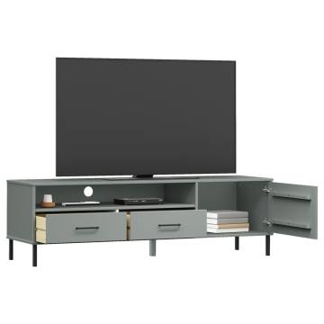 OSLO Grey Solid Wood TV Cabinet with Metal Legs | Hipomarket