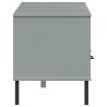 OSLO Grey Solid Wood TV Cabinet with Metal Legs | Hipomarket