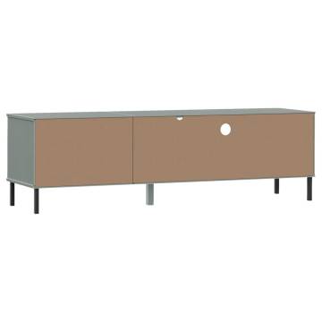 OSLO Grey Solid Wood TV Cabinet with Metal Legs | Hipomarket