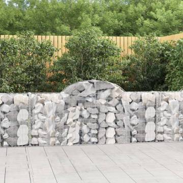 Arched Gabion Baskets Set - 7 pcs Galvanised Iron | HipoMarket