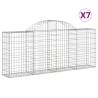 Arched Gabion Baskets Set - 7 pcs Galvanised Iron | HipoMarket