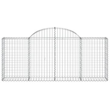 Arched Gabion Baskets Set - 7 pcs Galvanised Iron | HipoMarket