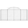 Arched Gabion Baskets Set - 7 pcs Galvanised Iron | HipoMarket