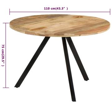 Stylish Solid Wood Mango Dining Table - 110x75 cm