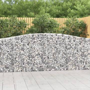 Arched Gabion Baskets - 10 pcs Galvanised Iron | HipoMarket