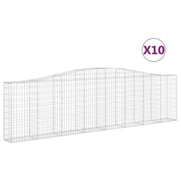 Arched Gabion Baskets - 10 pcs Galvanised Iron | HipoMarket