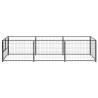 Durable Black Steel Dog Kennel - 3 m² Outdoor Enclosure