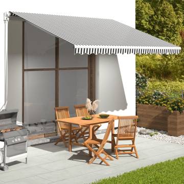 Replacement Awning Fabric Anthracite & White 4x3 m | HiPoMarket