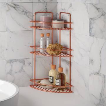 Metaltex 3-Tier Corner Douche Rack in Glossy Copper