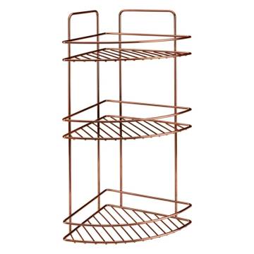 Metaltex 3-Tier Corner Douche Rack in Glossy Copper