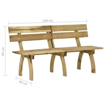 Stylish Garden Bench 160 cm | Impregnated Pinewood