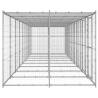 Outdoor Dog Kennel Galvanised Steel with Roof - 21.78 m² | Hipomarket