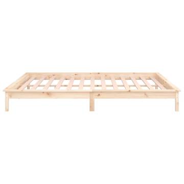 LED Bed Frame 120x200 cm - Solid Wood with RGB Lights