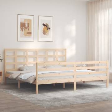 Super King Size Solid Wood Bed Frame with Headboard