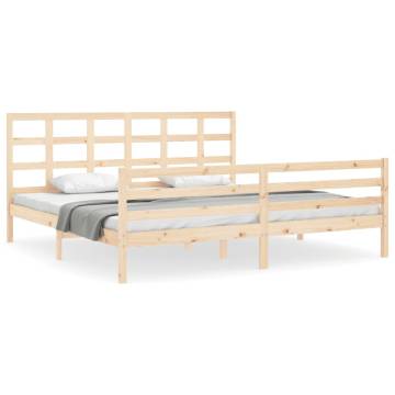 Super King Size Solid Wood Bed Frame with Headboard