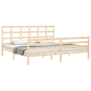 Super King Size Solid Wood Bed Frame with Headboard