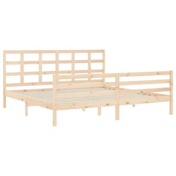 Super King Size Solid Wood Bed Frame with Headboard