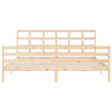 Super King Size Solid Wood Bed Frame with Headboard