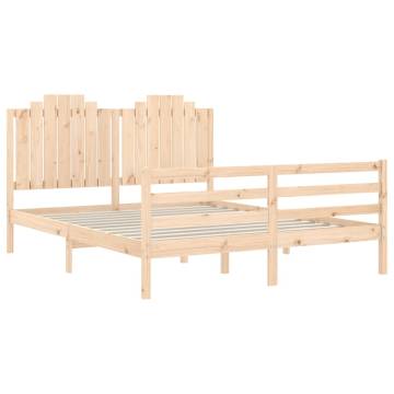 King Size Solid Wood Bed Frame with Headboard | Hipo Market