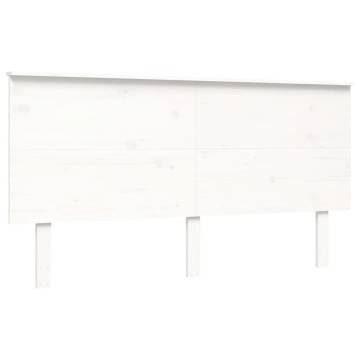 White King Size Bed Frame with Headboard | Solid Wood Design