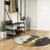 Rug Washable Multicolour Ø 120 cm Anti Slip Colour gold and white Size Ø 120 cm 