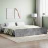 Bed Frame with Headboard with Footboard Concrete Grey 180x200 cm Super King Colour concrete grey Size 180 x 200 cm 