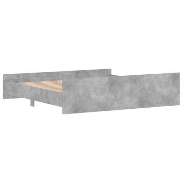 Concrete Grey Bed Frame with Headboard & Footboard - Super King