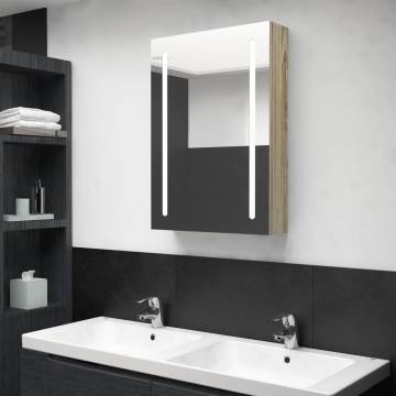 LED Bathroom Mirror Cabinet Oak 50x13x70 cm | Hipomarket