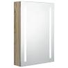 LED Bathroom Mirror Cabinet Oak 50x13x70 cm | Hipomarket