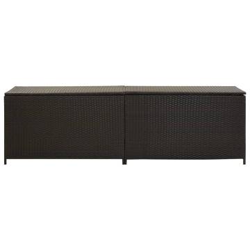 Garden Storage Box Poly Rattan 200x50x60 cm - Brown | HipoMarket