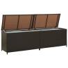 Garden Storage Box Poly Rattan 200x50x60 cm - Brown | HipoMarket