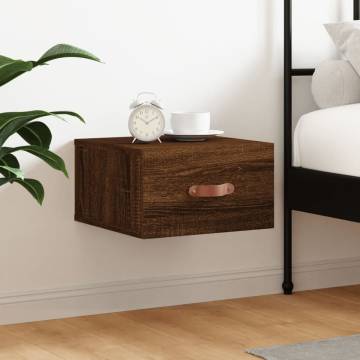 Wall-mounted Bedside Cabinet Brown Oak | 35x35x20 cm