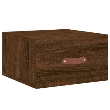 Wall-mounted Bedside Cabinet Brown Oak | 35x35x20 cm