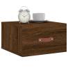 Wall-mounted Bedside Cabinet Brown Oak | 35x35x20 cm