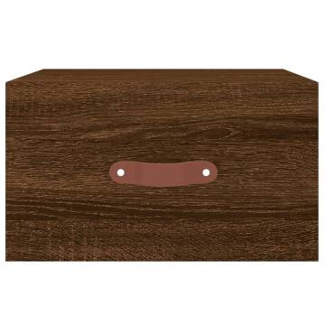 Wall-mounted Bedside Cabinet Brown Oak | 35x35x20 cm