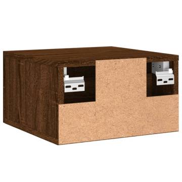 Wall-mounted Bedside Cabinet Brown Oak | 35x35x20 cm