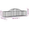 Arched Gabion Baskets - 6 pcs Galvanised Iron | Hipo Market