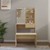 Dressing Table Set with LED Sonoma Oak Engineered Wood Colour sonoma oak Size 74.5 x 40 x 141 cm Quantity in Package 1 