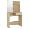 Stylish Dressing Table Set with LED - Sonoma Oak | HipoMarket