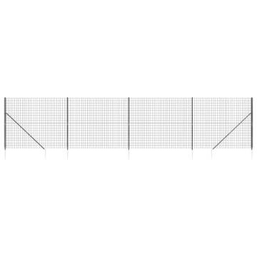 Wire Mesh Fence with Spike Anchors Anthracite 1.4x10m