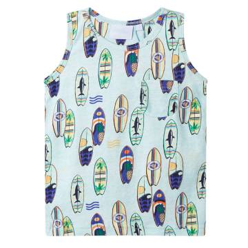 Kids' Tank Top Soft Blue Melange - Stylish & Comfortable