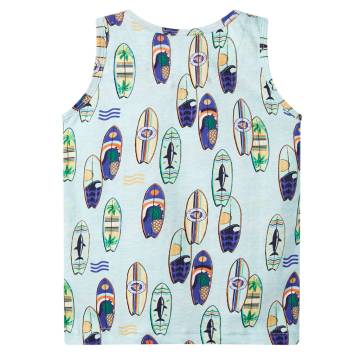 Kids' Tank Top Soft Blue Melange - Stylish & Comfortable