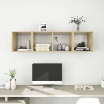 Wall Cabinets 4 pcs - White & Sonoma Oak | Hipomarket UK