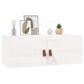 Wall Cabinet White 80x30x30 cm - Solid Pine Wood Storage