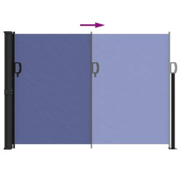 Retractable Side Awning Blue 140x500 cm - Privacy & Shelter