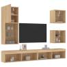 5 Piece TV Wall Units with LED Sonoma Oak Engineered Wood Colour sonoma oak Quantity in Package 1 