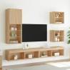 5 Piece TV Wall Units with LED in Sonoma Oak | Hipomarket